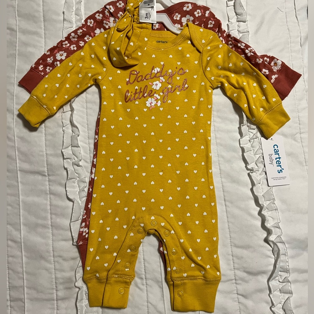 NWT - Carter’s 3 month Daddy’s little girl outfit set of two sleep and play